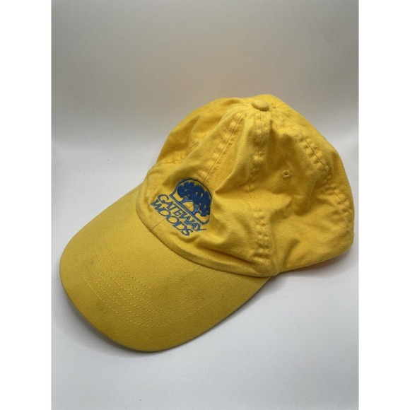 Harriton Gateway Woods Adjustable Hat Unisex Baseball Cap Yellow Blue - Picture 2 of 6